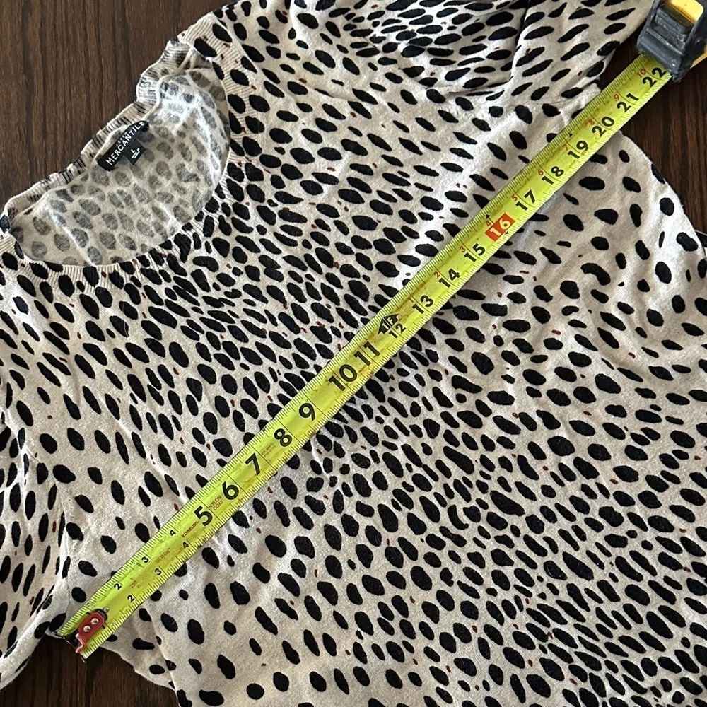 J. Crew Black and Cream Patterned Long Sleeve Thin Sweater
